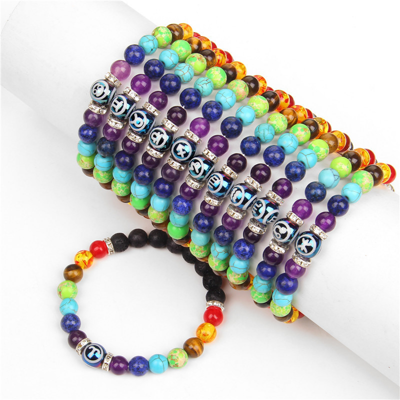 7 Chakra Stone Crystal Healing  Zodiac sign bracelet