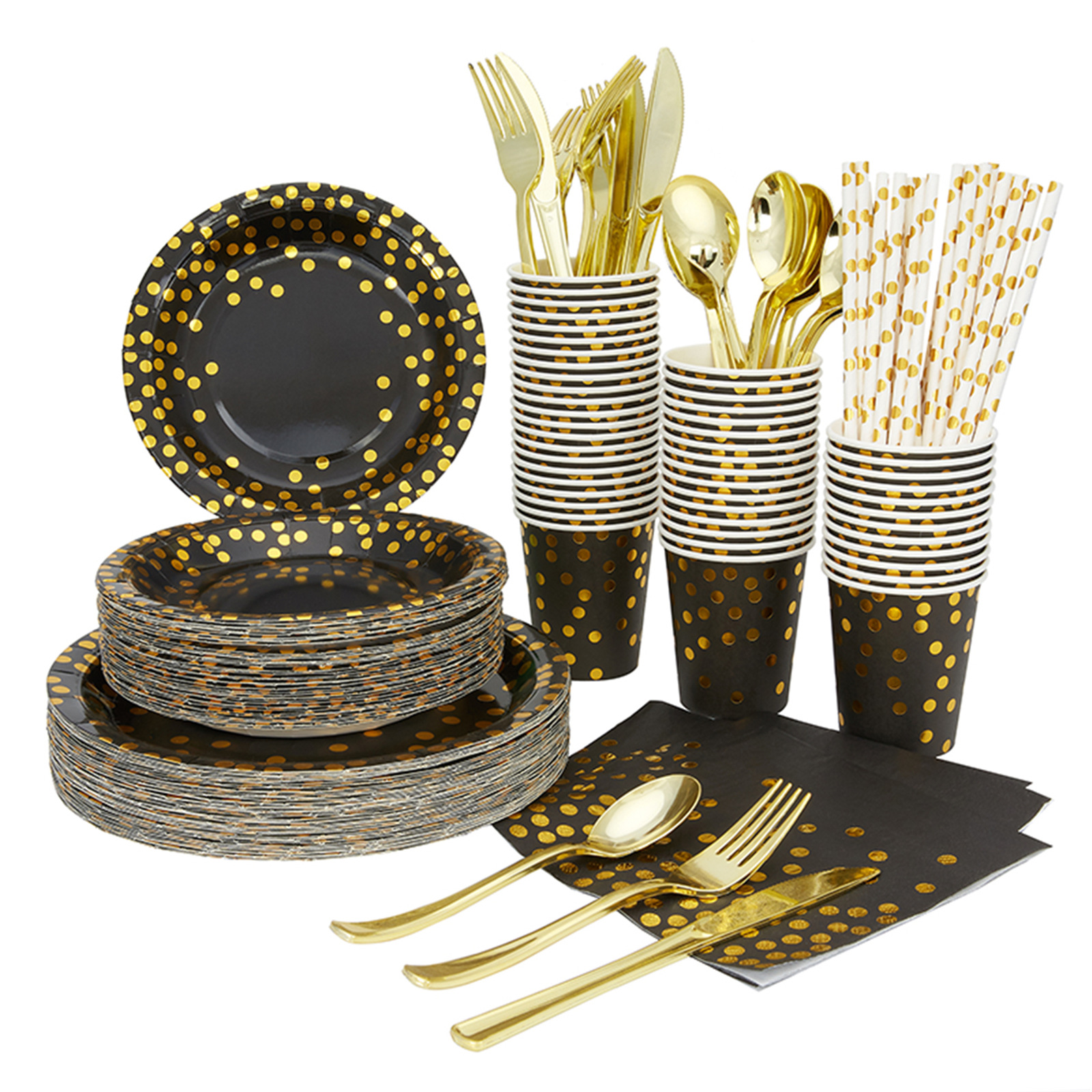 200PCS Disposable Dinnerware Set 
