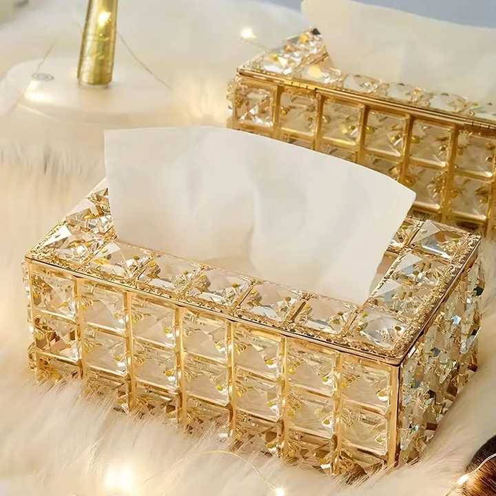 Luxury Golden Rectangular Tissue Box 